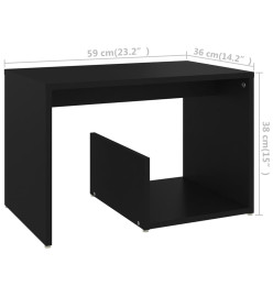 Table d'appoint Noir 59x36x38 cm Aggloméré