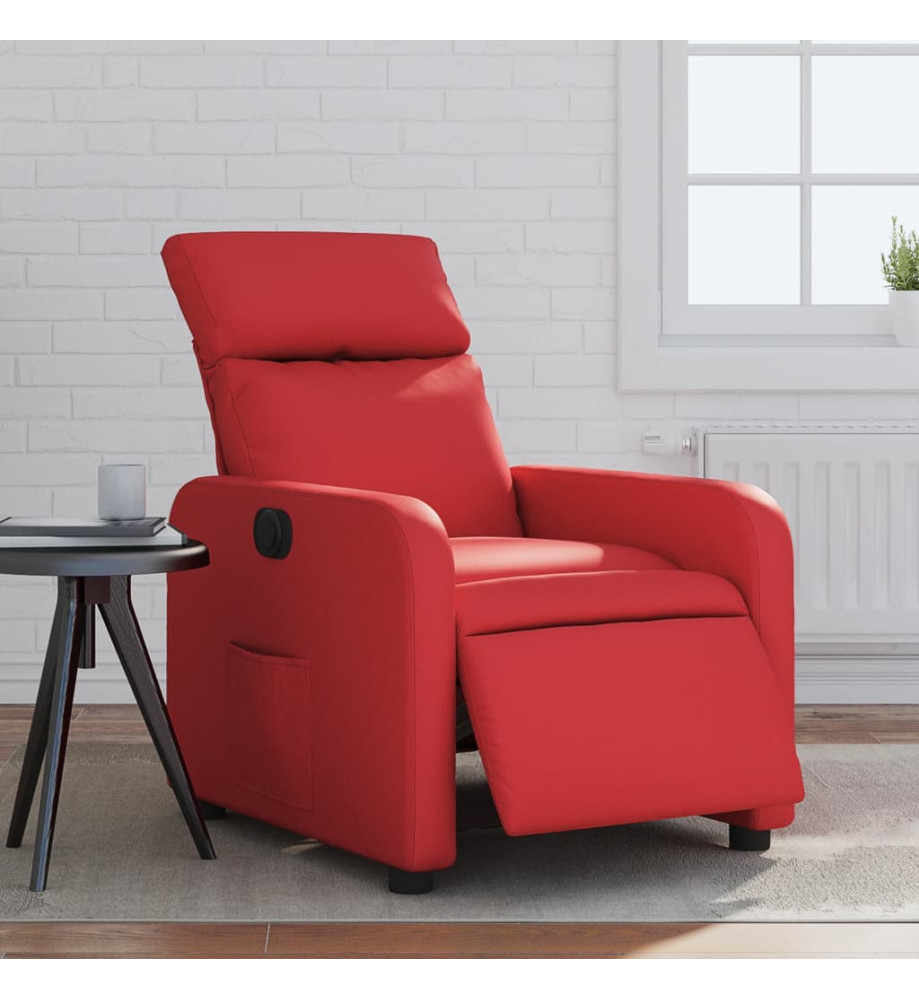 Fauteuil inclinable électrique Rouge Similicuir Fauteuil inclinable électrique Rouge Similicuir