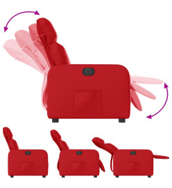 Fauteuil inclinable électrique Rouge Similicuir