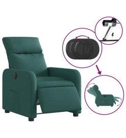 Fauteuil inclinable électrique Vert foncé Tissu