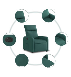 Fauteuil inclinable électrique Vert foncé Tissu