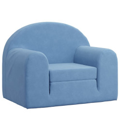 Canapé-lit pour enfants Bleu Peluche douce