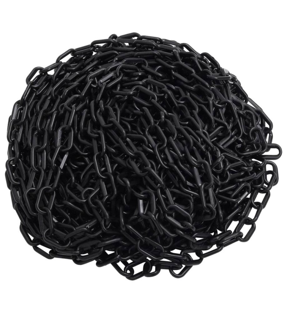 Chaîne d'avertissement Noir 100 m Ø4 mm Plastique