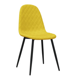 Chaises à manger lot de 6 Jaune moutarde Velours