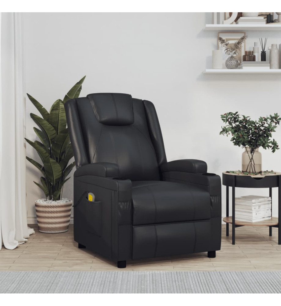 Fauteuil de massage Noir Similicuir