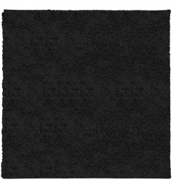 Tapis shaggy à poils longs moderne noir 200x200 cm