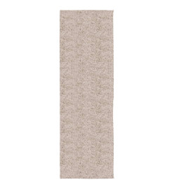 Tapis shaggy à poils longs moderne beige 80x250 cm