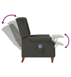 Fauteuil inclinable de massage Gris foncé Tissu