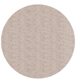 Tapis shaggy à poils longs moderne beige Ø 80 cm