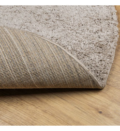 Tapis shaggy à poils longs moderne beige Ø 80 cm