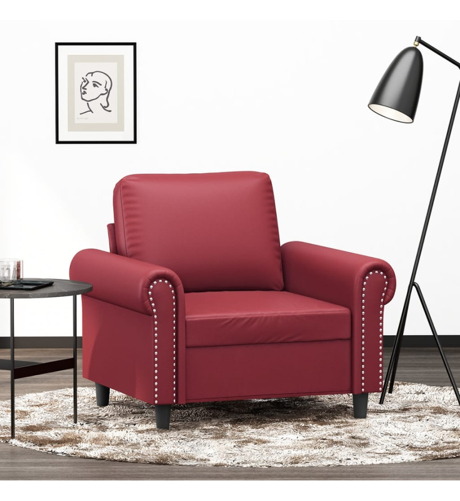 Fauteuil Rouge bordeaux 60 cm Similicuir