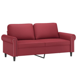 Ensemble de canapés 2 pcs et coussins Rouge bordeaux Similicuir