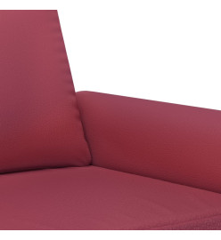 Ensemble de canapés 2 pcs et coussins Rouge bordeaux Similicuir