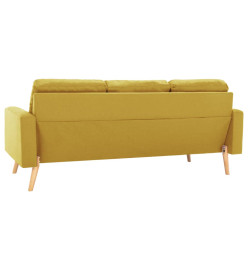 Ensemble de canapés 3 pcs Tissu Jaune