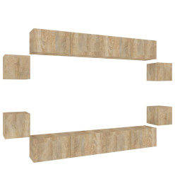 Ensemble de meubles TV 8 pcs Chêne sonoma Bois d'ingénierie