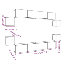 Ensemble de meubles TV 8 pcs Chêne sonoma Bois d'ingénierie