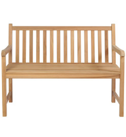 Banc de jardin avec coussin vert 120 cm Bois de teck massif