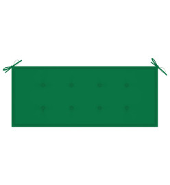 Banc de jardin avec coussin vert 120 cm Bois de teck massif