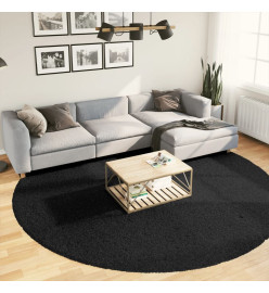 Tapis shaggy à poils longs moderne noir Ø 280 cm