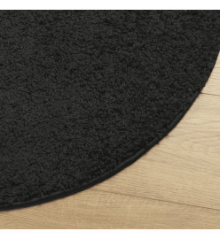 Tapis shaggy à poils longs moderne noir Ø 280 cm