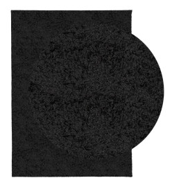 Tapis shaggy à poils longs moderne noir 140x200 cm