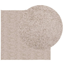 Tapis shaggy à poils longs moderne beige 240x240 cm