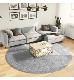 Tapis shaggy à poils longs moderne gris Ø 240 cm