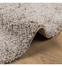 Tapis shaggy à poils longs moderne beige Ø 240 cm