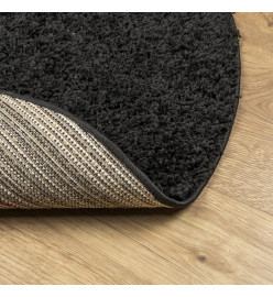 Tapis shaggy à poils longs moderne noir Ø 200 cm