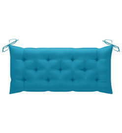 Banc de jardin avec coussin bleu clair 120 cm Bois de teck