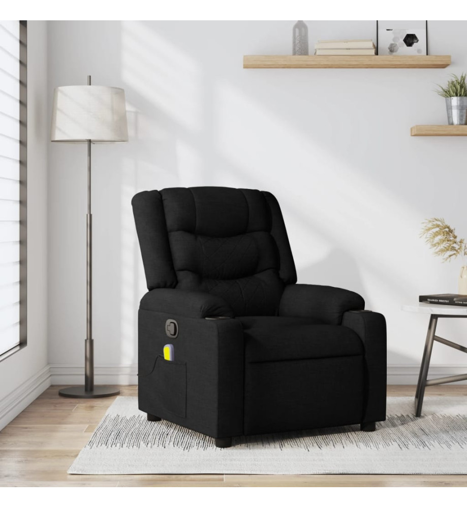Fauteuil de massage inclinable Noir Tissu Fauteuil de massage inclinable Noir Tissu