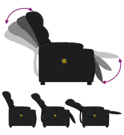Fauteuil de massage inclinable Noir Tissu