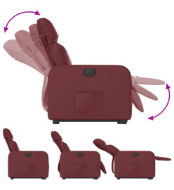 Fauteuil inclinable électrique rouge bordeaux similicuir