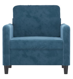 Fauteuil Bleu 60 cm Velours