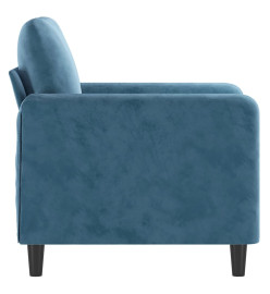 Fauteuil Bleu 60 cm Velours