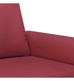 Ensemble de canapés 2 pcs et coussins rouge bordeaux similicuir