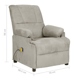 Fauteuil de massage Gris clair Similicuir daim