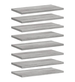 Étagères murales 8 pcs sonoma gris 40x20x1,5 cm bois ingénierie