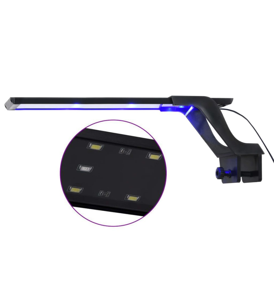 Lampe à LED d'aquarium avec pince 35-55 cm Bleu et blanc