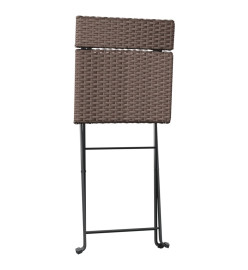 Chaises de bistrot pliantes 8pcs Marron Résine tressée et acier