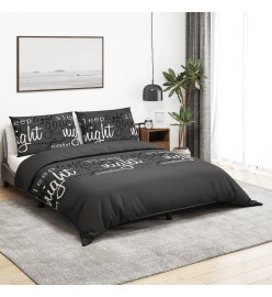 Ensemble de housse de couette Noir 200x220 cm Coton