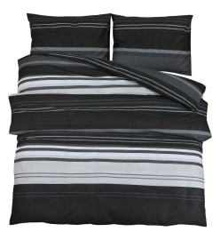 Ensemble de housse de couette noir et blanc 200x200 cm Coton