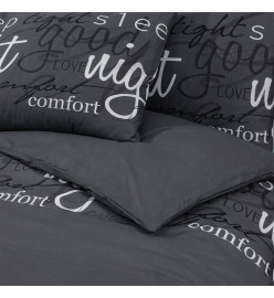 Ensemble de housse de couette Noir 240x220 cm Coton