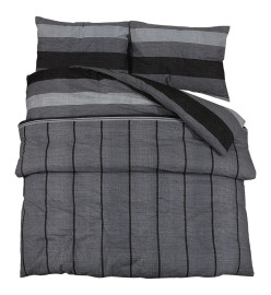 Ensemble de housse de couette gris foncé 260x240 cm Coton