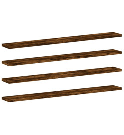 Étagères murales 4 pcs chêne fumé 80x10x1,5cm bois d'ingénierie