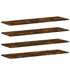 Étagères murales 4pcs chêne fumé 100x30x1,5cm bois d'ingénierie