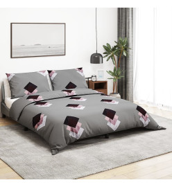 Ensemble de housse de couette Gris 200x220 cm Coton