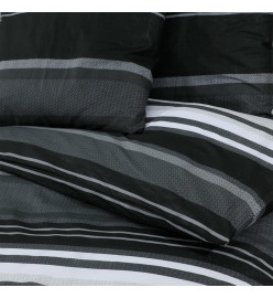 Ensemble de housse de couette noir et blanc 260x240 cm Coton