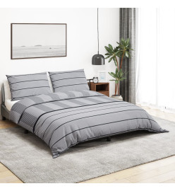 Ensemble de housse de couette Gris 225x220 cm Coton