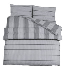 Ensemble de housse de couette Gris 225x220 cm Coton